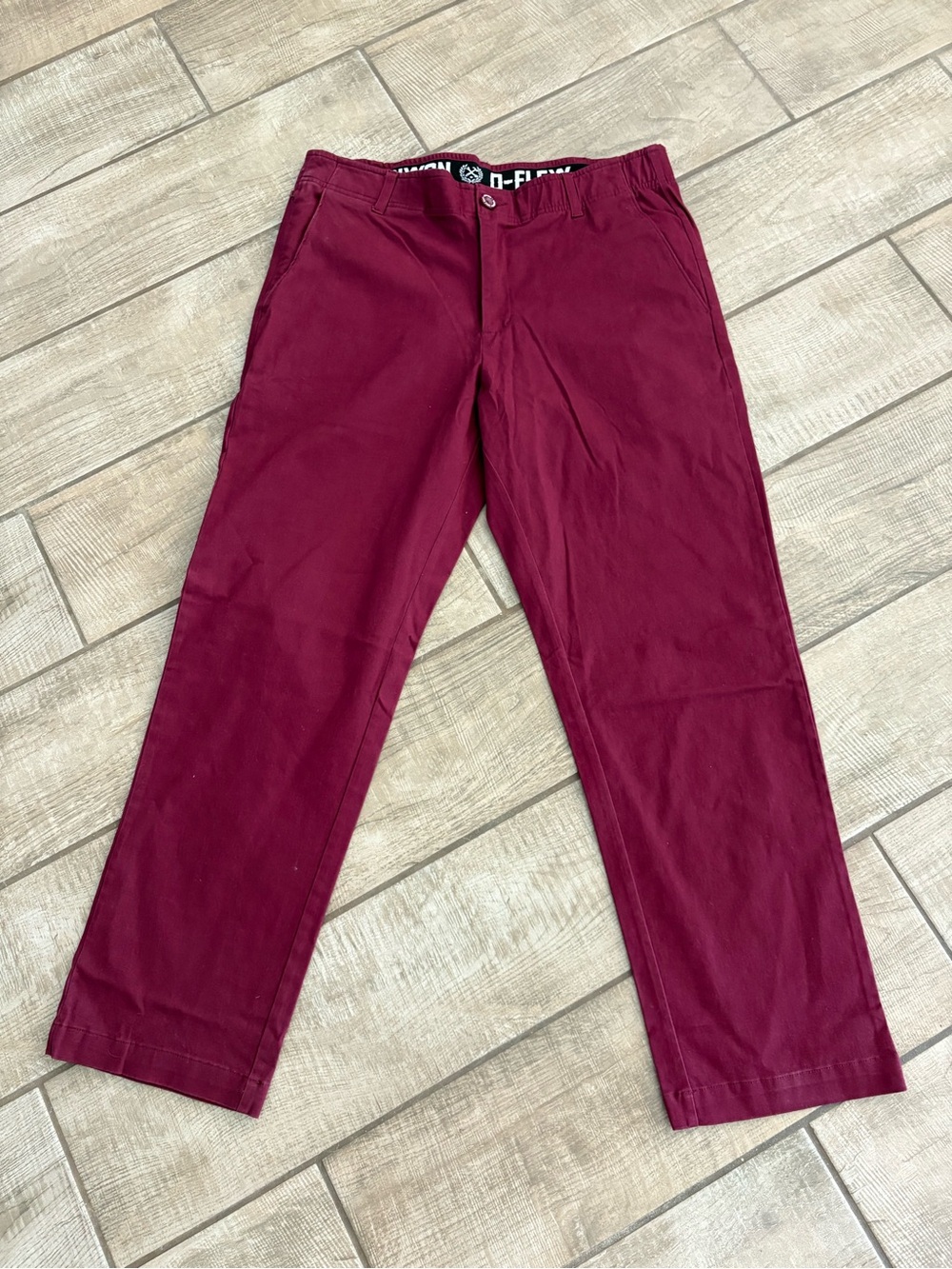 DIXXON Men's D-Flexx Casual Chino Pants Maroon 36x30